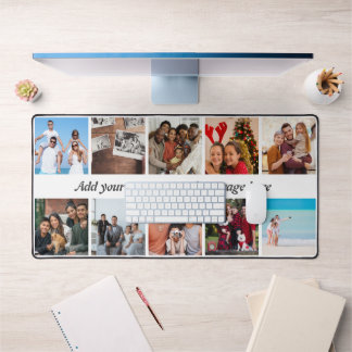 Gepersonaliseerde 10-foto Collage Desk Mat