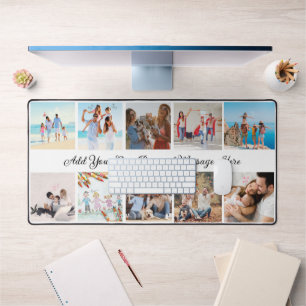 Gepersonaliseerde 10-foto Collage Desk Mat