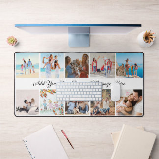 Gepersonaliseerde 10-foto Collage Desk Mat