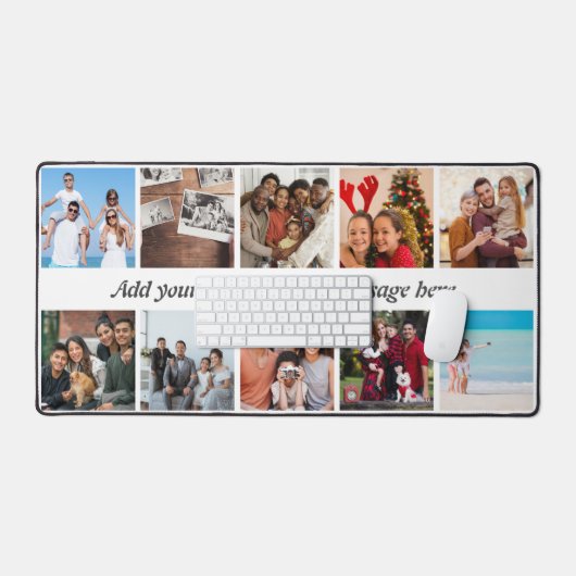 Gepersonaliseerde 10-foto Collage Desk Mat (Keyboard & Muis)