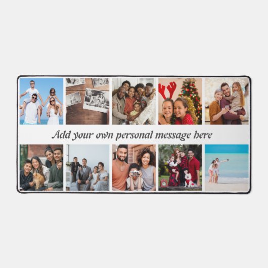 Gepersonaliseerde 10-foto Collage Desk Mat (Voorkant)