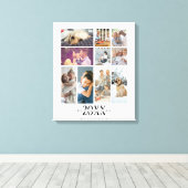 Gepersonaliseerde 10 foto- en tekstfamilie Collage Canvas Afdruk (Insitu (Houten vloer))