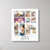 Gepersonaliseerde 10 foto- en tekstfamilie Collage Canvas Afdruk (Voorkant)