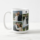 Gepersonaliseerde 10 Foto met Paar Naam & Monogram Koffiemok (Links)