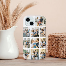 Gepersonaliseerde 10 Fotocollage iPhone 15 Case