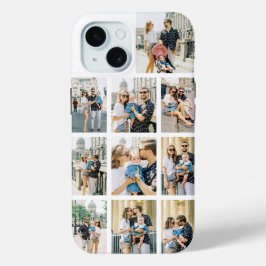 Gepersonaliseerde 10 Fotocollage iPhone 15 Case
