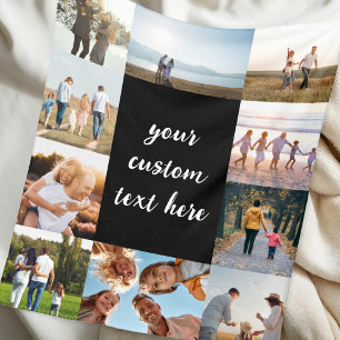 Gepersonaliseerde 10 Fotocollage Fleece Deken