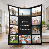 Gepersonaliseerde 10 Fotocollage Fleece Deken