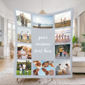 Gepersonaliseerde 10 Fotocollage Fleece Deken