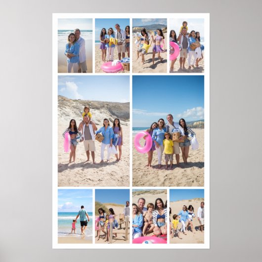 Gepersonaliseerde 10 fotocollage poster (Voorkant)