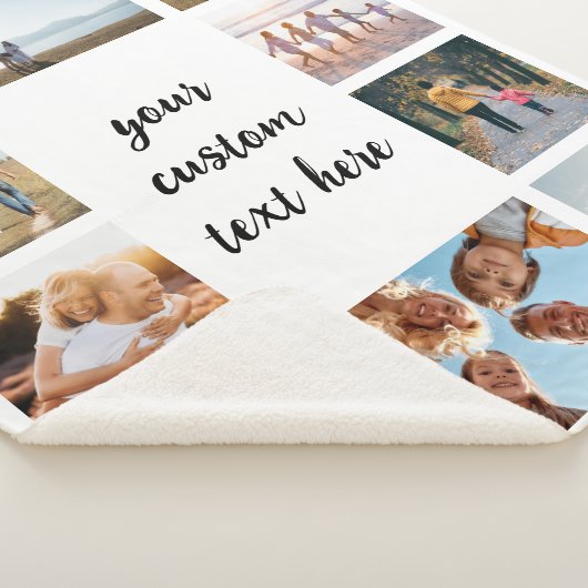 Gepersonaliseerde 10 Fotocollage Sherpa Deken (3/4)