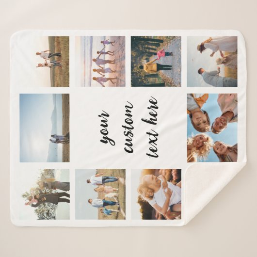 Gepersonaliseerde 10 Fotocollage Sherpa Deken (Voorkant (horizontaal))
