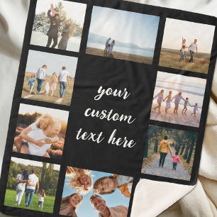 Gepersonaliseerde 10 Fotocollage Sherpa Deken