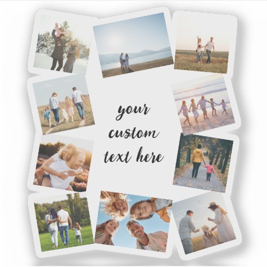 Gepersonaliseerde 10 Fotocollage Sticker (Voorkant)