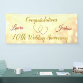 Gepersonaliseerde 10e bruiloft Jubileum Banner (Beurs)