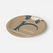 Gepersonaliseerde 10e bruiloft Jubileum Rustiek Papieren Bordje (Gekanteld)