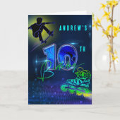 Gepersonaliseerde 10e verjaardag jongen kaart (Gele Bloem)