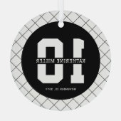 Gepersonaliseerde 10e verjaardag Modern en Elegant Glas Ornament (Achterkant)
