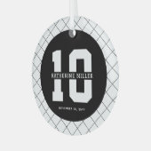 Gepersonaliseerde 10e verjaardag Modern en Elegant Glas Ornament (Voorkant links)