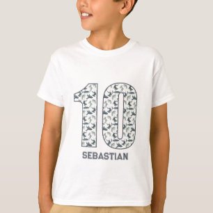 Gepersonaliseerde 10e verjaardag Shark Shirt