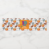 Gepersonaliseerde 10e verjaardag Sportthema Wate L Waterfles Etiket (Enkel label)