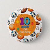 Gepersonaliseerde 10e verjaardag viering pin ronde button 5,7 cm (Voorkant)