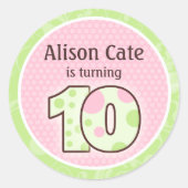 Gepersonaliseerde 10e verjaardag zegel (Voorkant)