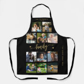 Gepersonaliseerde 11 familie foto collage zwart go schort (Voorkant)