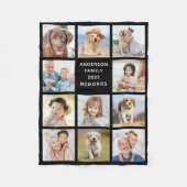 Gepersonaliseerde 11 Foto Collage Modern Black Fleece Deken (Voorkant)