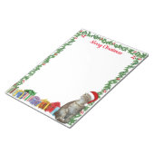 Gepersonaliseerde 11 x 8,5" Kerst Ginger Cat Notitieblok (Schuin)