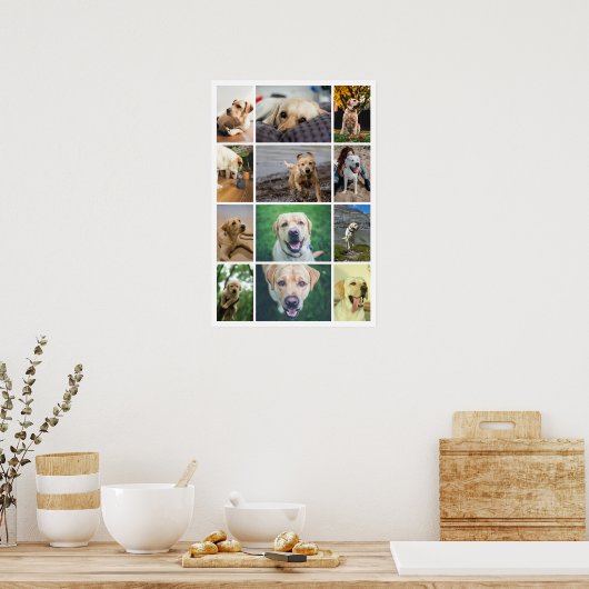 Gepersonaliseerde 12 foto collage poster (Keuken)