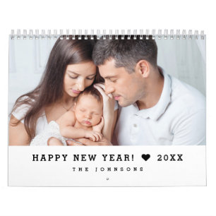 Gepersonaliseerde 12 maanden aangepaste gezelfoto' kalender