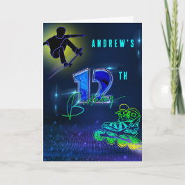 Gepersonaliseerde 12e verjaardag jongen kaart