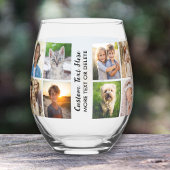 Gepersonaliseerde 13 fotocollage, uw aangepaste te wijnglas zonder voet