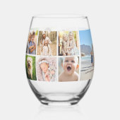 Gepersonaliseerde 13 fotocollage, uw aangepaste te wijnglas zonder voet (Voorkant)