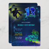 Gepersonaliseerde 13e verjaardag jongen kaart (Voorkant / Achterkant)