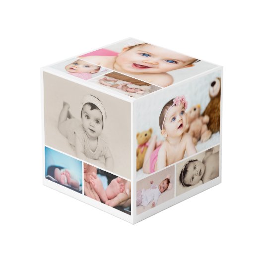 Gepersonaliseerde 15 foto template kubus (Voorkant hoekig)