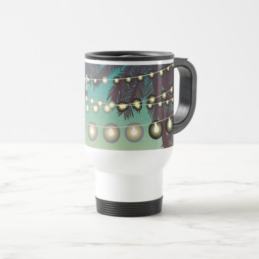 Gepersonaliseerde 15 ounce koffie mok Beach Sunset (Voorkant rechts)