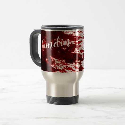 Gepersonaliseerde 15 ounce koffie mok Blood Splatt (Voorkant links)