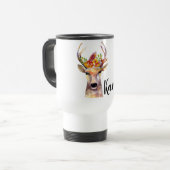 Gepersonaliseerde 15 ounce koffie mok boho hert Bu (Voorkant links)