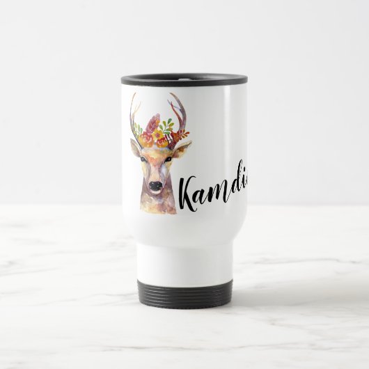 Gepersonaliseerde 15 ounce koffie mok boho hert Bu (Center)