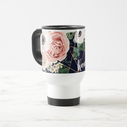 Gepersonaliseerde 15 ounce koffie mok Geometrische (Voorkant links)