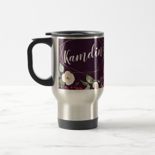 Gepersonaliseerde 15 ounce koffie mok Plum Paarse (Links)