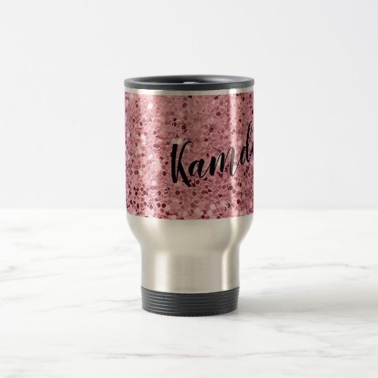 Gepersonaliseerde 15 ounce koffie mok Roos Gouden  (Center)