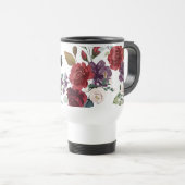 Gepersonaliseerde 15 ounce koffie mok Rozen op Whi (Voorkant rechts)