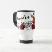 Gepersonaliseerde 15 ounce koffie mok Rozen op Whi (Voorkant links)
