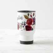 Gepersonaliseerde 15 ounce koffie mok Rozen op Whi (Center)