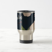 Gepersonaliseerde 15 ounce koffie mok White Floral (Center)