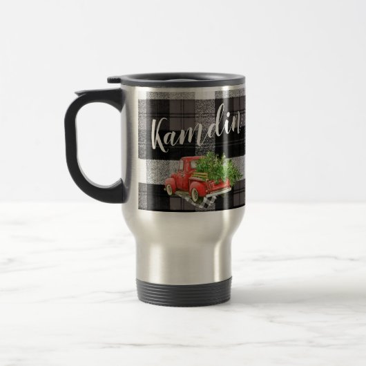 Gepersonaliseerde 15 ounce koffie mok XMAS Truck B (Links)