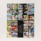 Gepersonaliseerde 16 Fotocollage aangepaste kleur Legpuzzel (Verticaal)